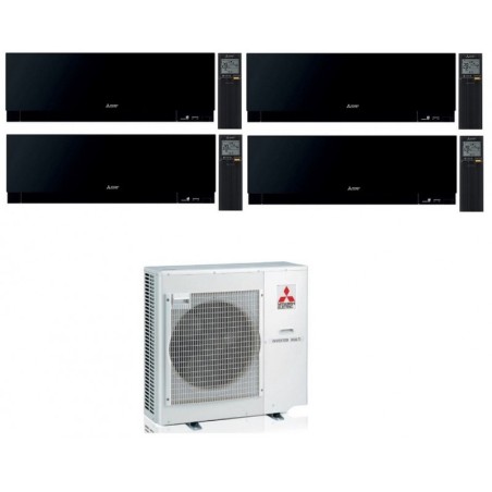 Climatizzatore Condizionatore MITSUBISHI ELECTRIC Quadri Split 7+9+12+12 serie KIRIGAMINE ZEN BLACK MSZ-EF Inverter con MXZ-4F72VF WI-FI INTEGRATO R-32 7000+9000+12000+12000 A++/A+