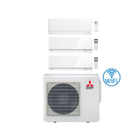 Climatizzatore Condizionatore MITSUBISHI ELECTRIC Trial Split 7+7+7 serie KIRIGAMINE ZEN WHITE MSZ-EF Inverter con MXZ-3F54VF WI-FI INTEGRATO R-32 7000+7000+7000 A+++/A++