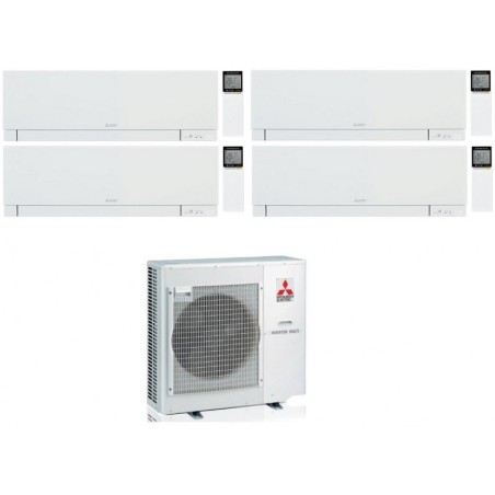 Climatizzatore Condizionatore MITSUBISHI ELECTRIC Quadri Split 7+7+12+12 serie KIRIGAMINE ZEN WHITE MSZ-EF Inverter con MXZ-4F72VF WI-FI INTEGRATO R-32 7000+7000+12000+12000 A++/A+