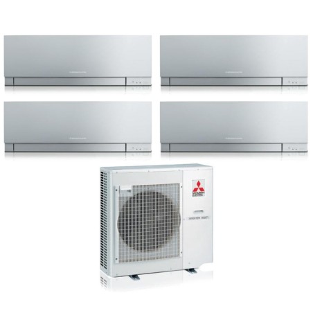 Climatizzatore Condizionatore MITSUBISHI ELECTRIC Quadri Split 7+7+7+7 serie KIRIGAMINE ZEN SILVER MSZ-EF Inverter con MXZ-4F80VF WI-FI INTEGRATO R-32 7000+7000+7000+7000 A++/A+