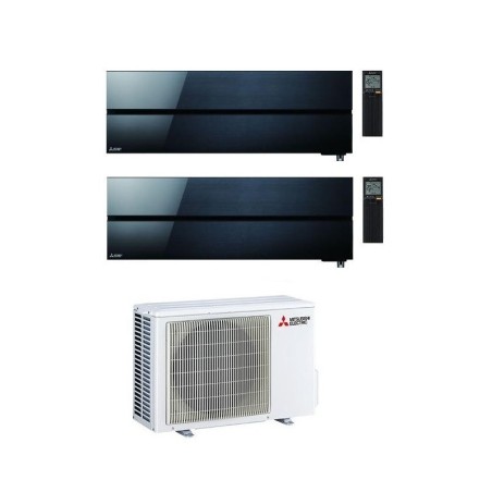 Climatizzatore Condizionatore MITSUBISHI ELECTRIC Dual Split 9+9 serie KIRIGAMINE STYLE ONYX BLACK Inverter con MXZ-2F33VF WI-FI INTEGRATO R-32 9000+9000 A++/A+