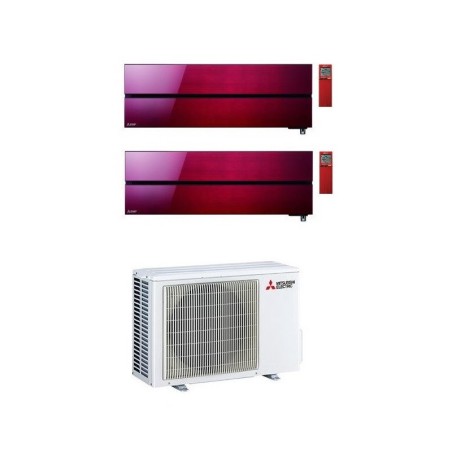 Climatizzatore Condizionatore MITSUBISHI ELECTRIC Dual Split 9+9 serie KIRIGAMINE STYLE RUBY RED Inverter con MXZ-2F33VF WI-FI INTEGRATO R-32 9000+9000 A++/A+