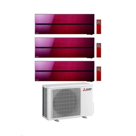 Climatizzatore Condizionatore MITSUBISHI ELECTRIC Trial Split 9+9+9 Serie KIRIGAMINE STYLE RUBY RED Inverter con MXZ-3F54VF WI-FI INTEGRATO R-32 9000+9000+9000 A+++/A++