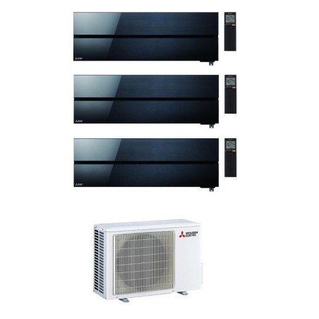 Climatizzatore Condizionatore MITSUBISHI ELECTRIC Trial Split 9+9+9 Serie KIRIGAMINE STYLE ONYX BLACK Inverter con MXZ-3F54VF WI-FI INTEGRATO R-32 9000+9000+9000 A+++/A++