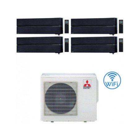 Climatizzatore Condizionatore MITSUBISHI ELECTRIC Quadri Split 9+9+9+9 Serie KIRIGAMINE STYLE ONYX BLACK Inverter con MXZ-4F72VF  WI-FI INTEGRATO R-32 9000+9000+9000+9000 A++/A+