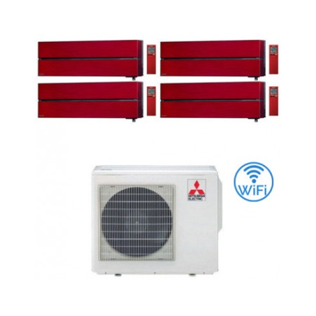 Climatizzatore Condizionatore MITSUBISHI ELECTRIC Quadri Split 9+9+9+9 Serie KIRIGAMINE STYLE RUBY RED Inverter con MXZ-4F72VF  WI-FI INTEGRATO R-32 9000+9000+9000+9000 A++/A+