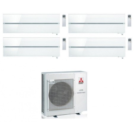 Climatizzatore Condizionatore MITSUBISHI ELECTRIC Quadri Split 9+9+9+9 Serie KIRIGAMINE STYLE PEARL WHITE Inverter con MXZ-4F72VF  WI-FI INTEGRATO R-32 9000+9000+9000+9000 A++/A+