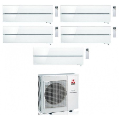 Climatizzatore Condizionatore MITSUBISHI ELECTRIC Penta Split 9+9+9+9+9 Serie KIRIGAMINE STYLE PEARL WHITE Inverter Con MXZ-5F102VF WI-FI INTEGRATO R-32 9000+9000+9000+9000+9000 A++/A++