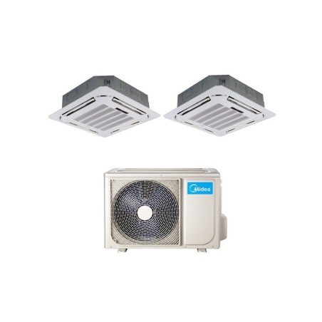 Climatizzatore Condizionatore MIDEA Dual Split CASSETTA 4 Vie da 9+9 Btu Inverter con M20-18FN8 R-32 WI-FI OPTIONAL 9000+9000 A+++/A+