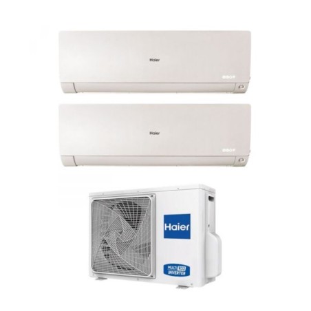 Climatizzatore Condizionatore HAIER Dual Split 9+15 Serie FLEXIS PLUS WHITE Inverter Con 2U50S2SM1FA R-32 WI-FI INTEGRATO 9000+15000 A++/A+