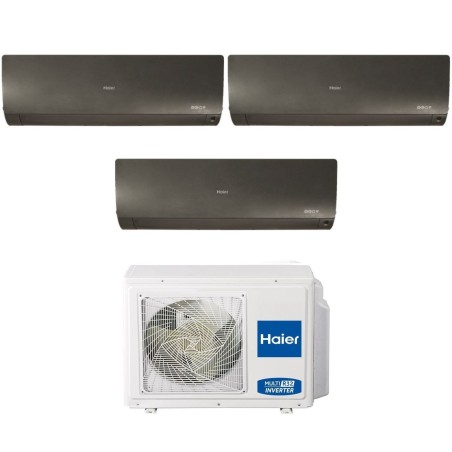 Climatizzatore Condizionatore HAIER Trial Split 9+9+9 Serie FLEXIS PLUS BLACK Inverter Con 3U55S2SR3FA R-32 WI-FI INTEGRATO 9000+9000+9000 A+++/A+