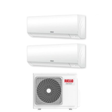 Climatizzatore Condizionatore RIELLO Dual Split 7+12 Serie AARIA PLUS Inverter Con 250 PI R-32 CON AARIA MULTI WI-FI OPTIONAL 7000+12000 A++/A+