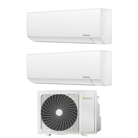 Climatizzatore Condizionatore BERETTA Dual Split 9+9 Serie BREVA E Inverter con 18000-2 R-32 WI-FI OPTIONAL 9000+9000 A++/A+