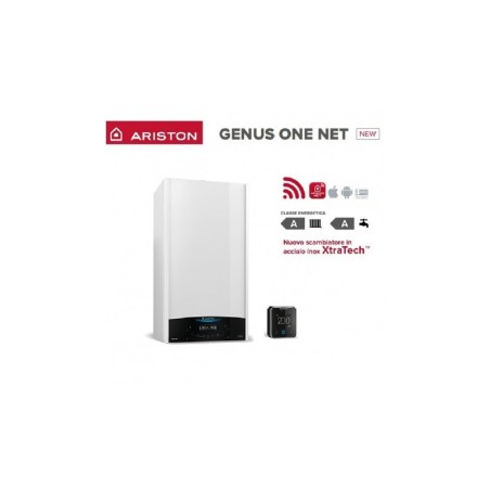 Caldaia a Condensazione ARISTON GENUS ONE+ NET 30 kW Low NOx WI-FI Metano/Gpl con SENSYS di Serie HD  Wi-Fi Alexa e Google Home Completa DI KIT SCARICO FUMI