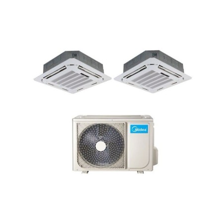 Climatizzatore Condizionatore MIDEA Dual Split CASSETTA 4 Vie da 12000+12000 Btu Inverter con M20-18FN8 R-32 WI-FI OPTIONAL 12+12 A++/A+