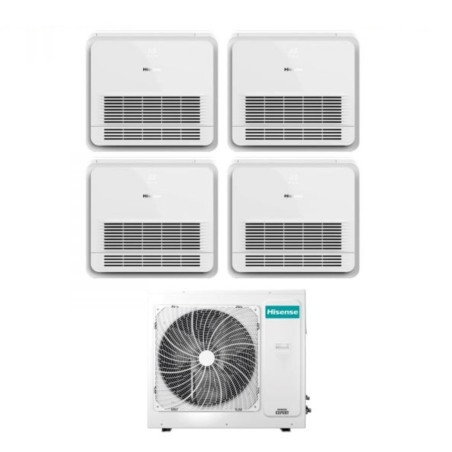 Climatizzatore Condizionatore HISENSE Quadri Split CONSOLE 9000+9000+12000+12000 con 4AMW81U4RAA R-32 WI-FI OPTIONAL Con Telecomando di Serie 9+9+12+12 A++/A+